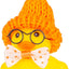 Adorno pato goma automóvil invierno con gorro y lentes