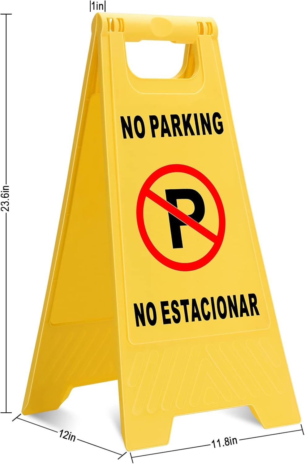 2 Letreros No Estacionamiento Bilingüe 23x10" Plástico