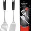 Set 2 Espátulas Acero Inox 14.9pulg Plateada para Parrilla