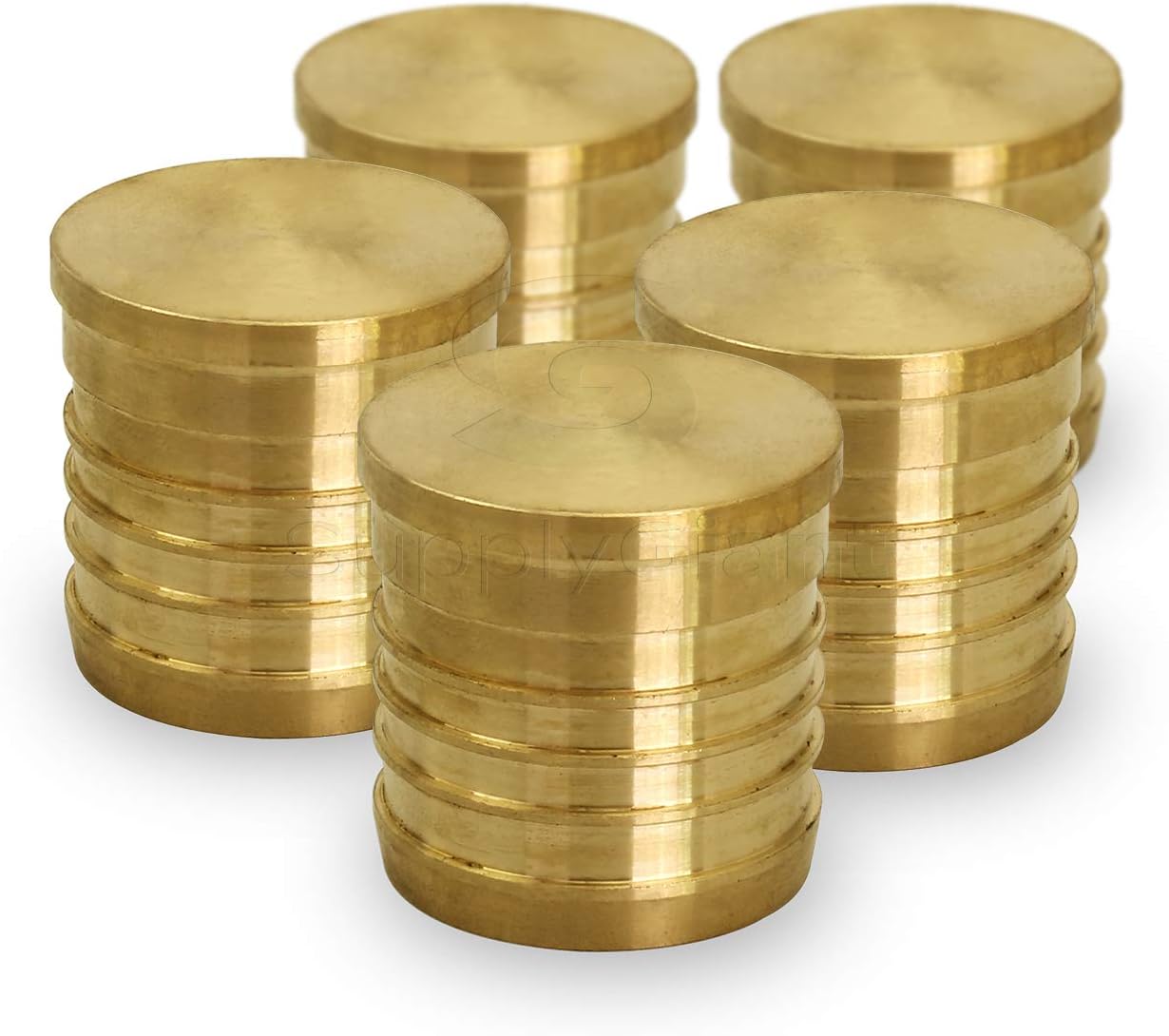 Tapón tubo clavija púas gigante 3/4 pulg latón 5 pzas