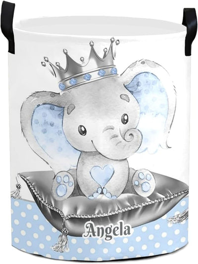 Cesta lavandería elefante personalizada plegable con asa