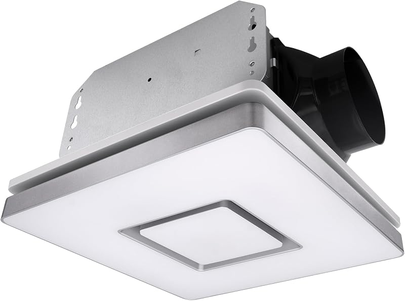 Ventilador techo baño con luz LED regulable 15W