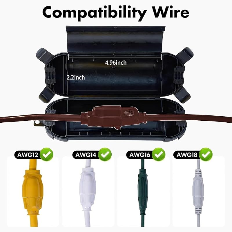 Cubierta cable extensión IP44 impermeable luces navideñas