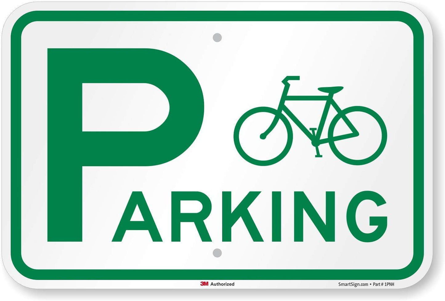 Letrero bicicletas aluminio reflectante 12x18pulg verde