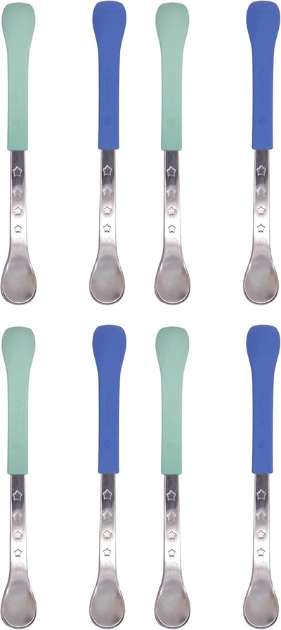 Cucharas bebé 2en1 pack 8 color azul aguamarina