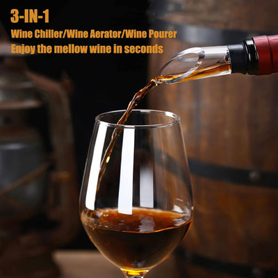 Enfriador vino acero inox 3en1 con aireador y vertedor
