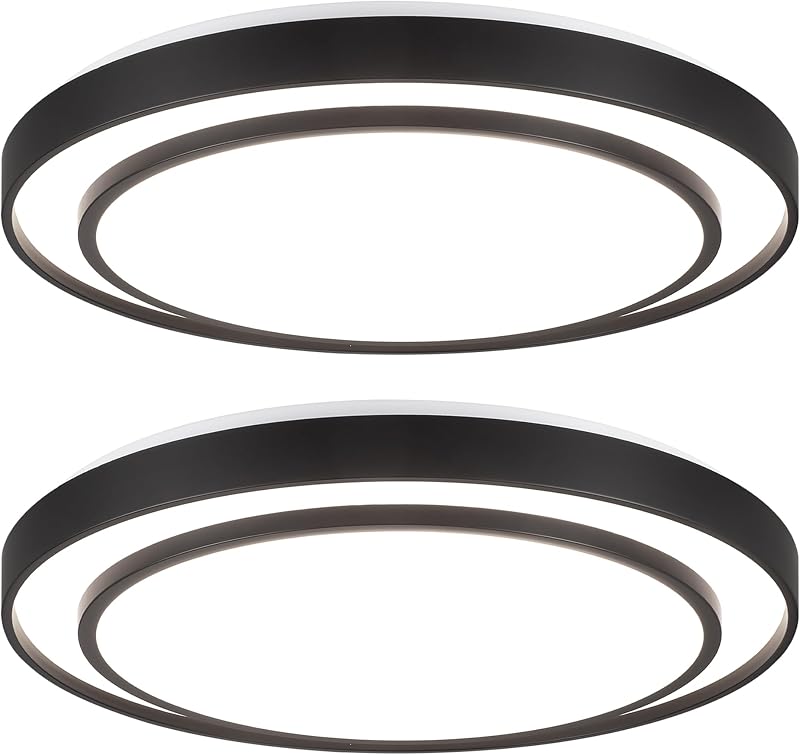 2 Lámparas LED Techo 20" Regulable Negro 36W Sala Cocina