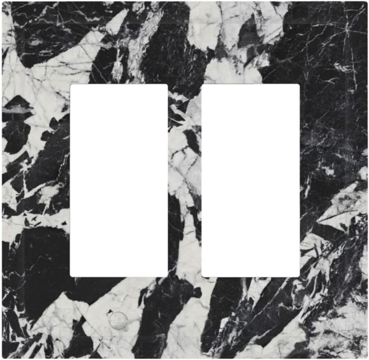 Cubiertas tomacorrientes diseño mármol blanco y negro GFCI