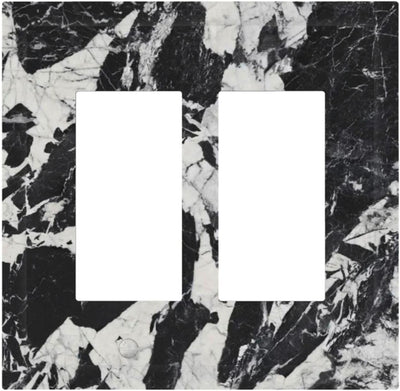 Cubiertas tomacorrientes diseño mármol blanco y negro GFCI