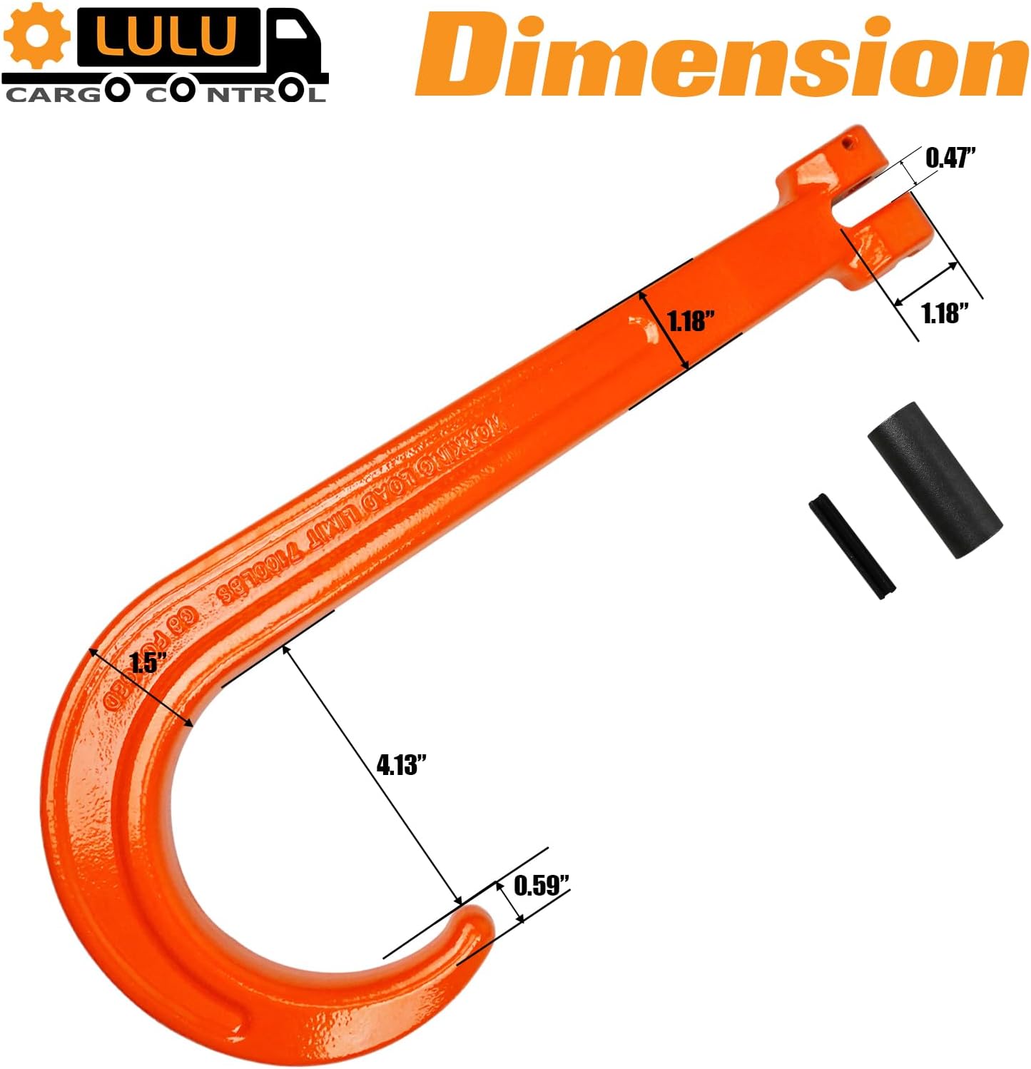 Ganchos en J acero grado 80 15" 7100lb pack 2