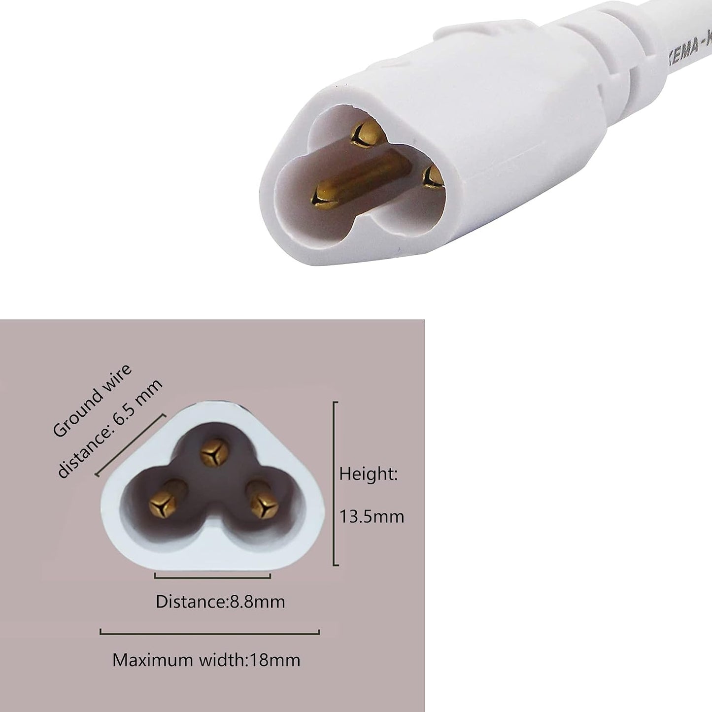 Cable divisor LED T5 T8 5 vías conector 3 pines para techo