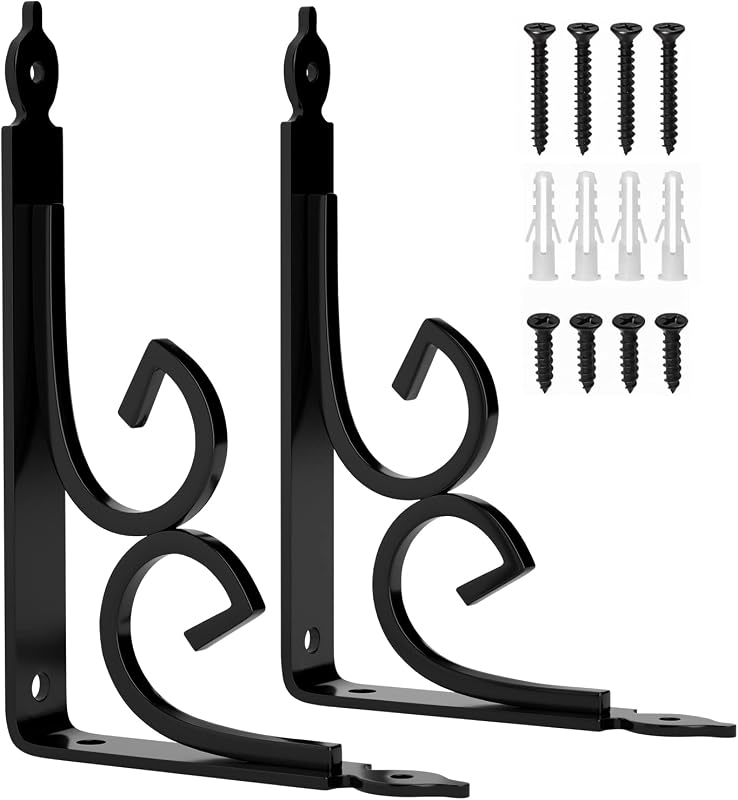 Soporte flotante para estante 8pulg metal rústico negro