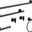 Set 6 accesorios baño negro mate acero inox