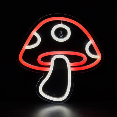 Letrero neón hongo luz USB decoración sala juegos