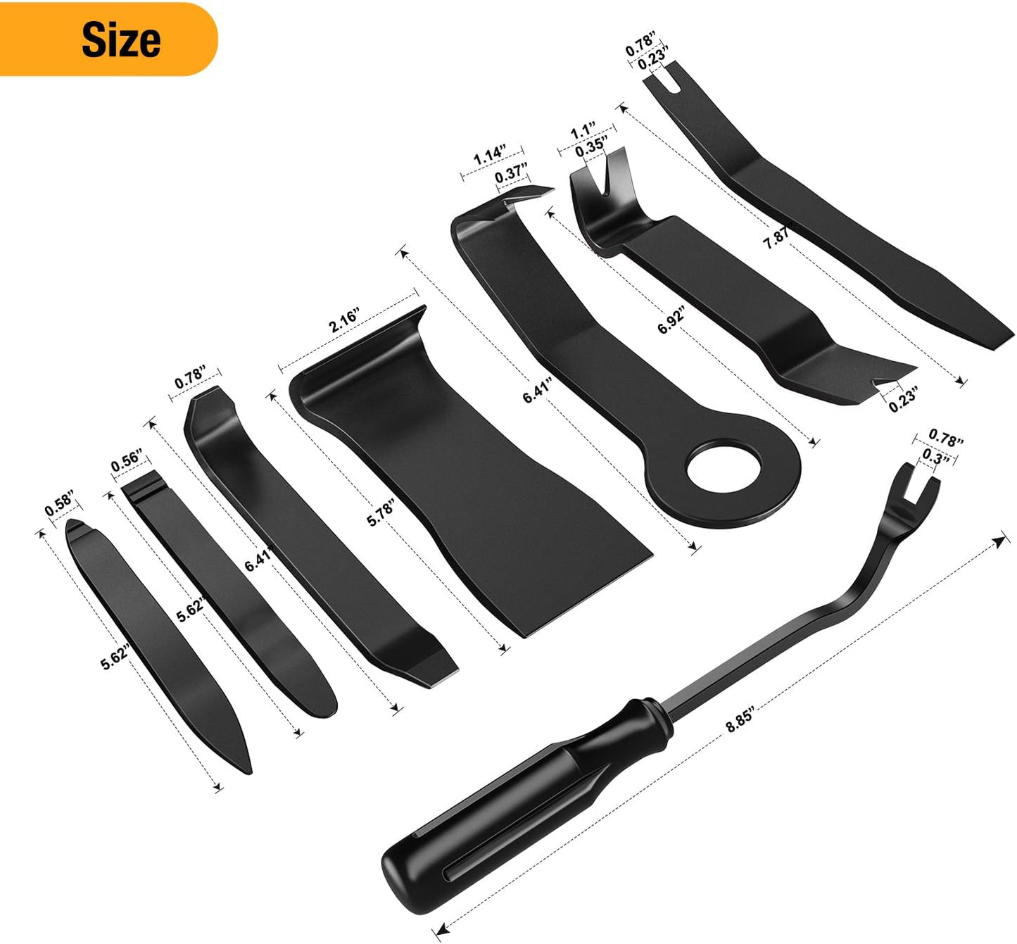 Kit 8 Pzas herramientas para quitar molduras coche negro