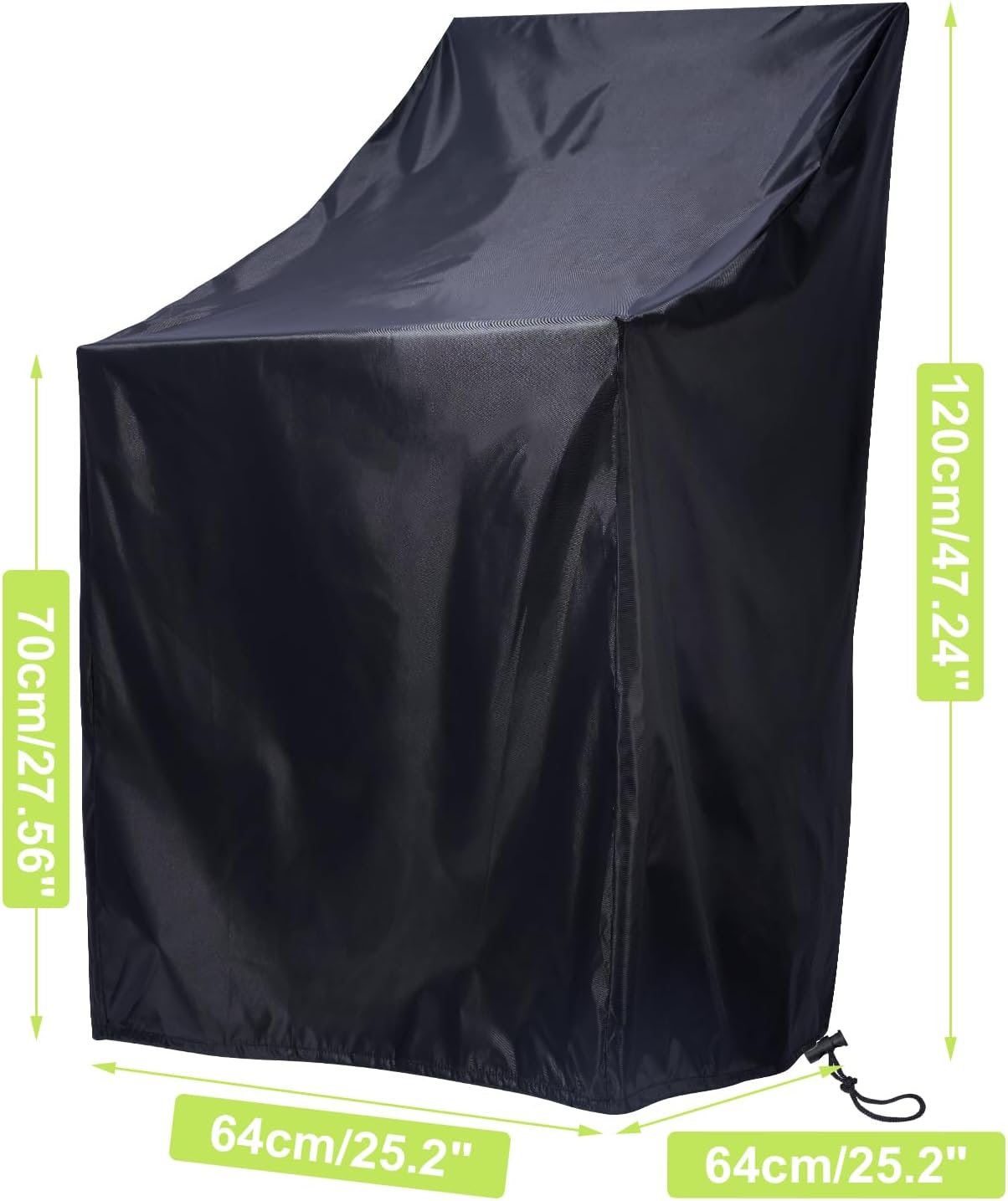 Fundas apilables sillas patio impermeables 25" negro