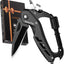 Mosquetón multiherramienta cuchillo abrebotellas EDC táctico negro