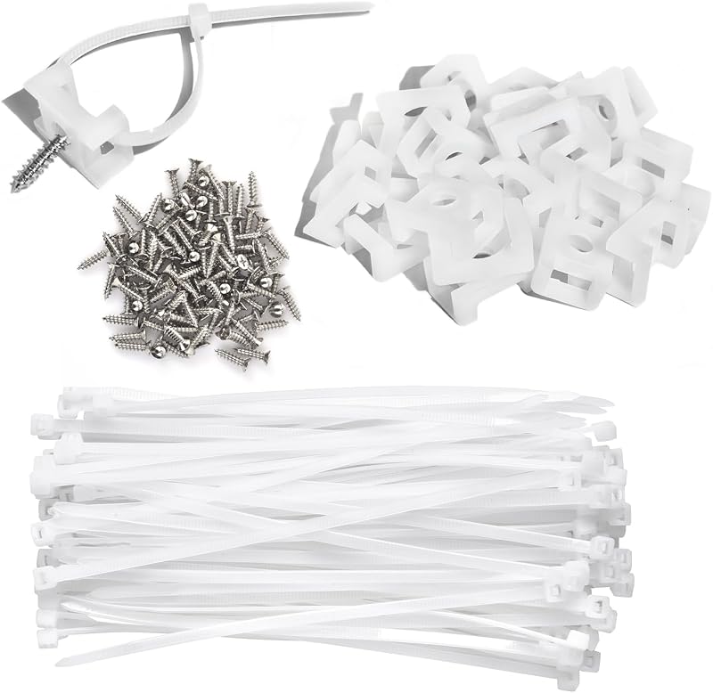 Kit 55 soportes bridas cable 6pulg base sillín roscada blanco