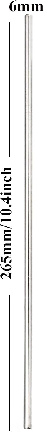 50 Popotes Acero Inox 10.5pulg Rectos para Vasos 30oz