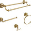 Set 4 accesorios baño latón antiguo dorado 24"