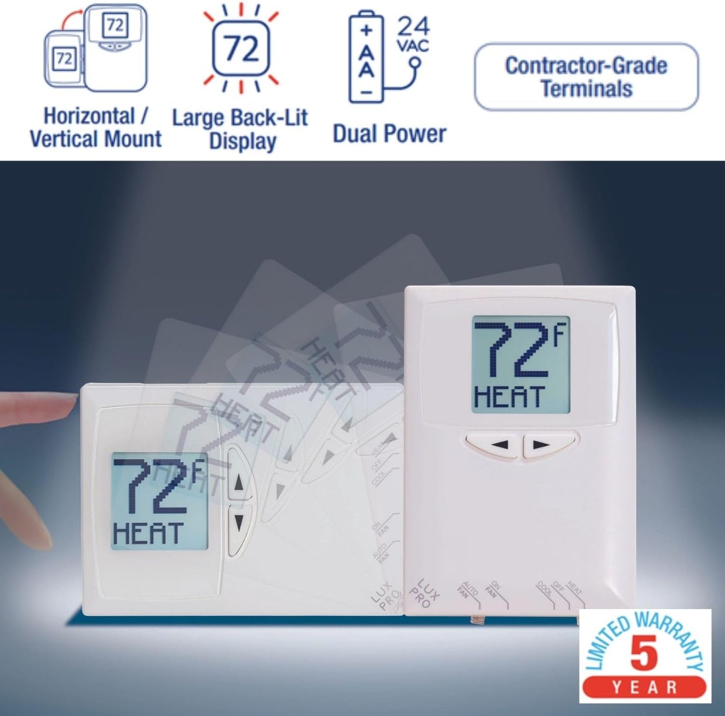 Termostato no programable para uso doméstico 1 calor 1 frío