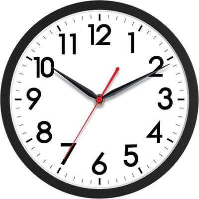 Reloj pared 10pulg silencioso moderno con pilas