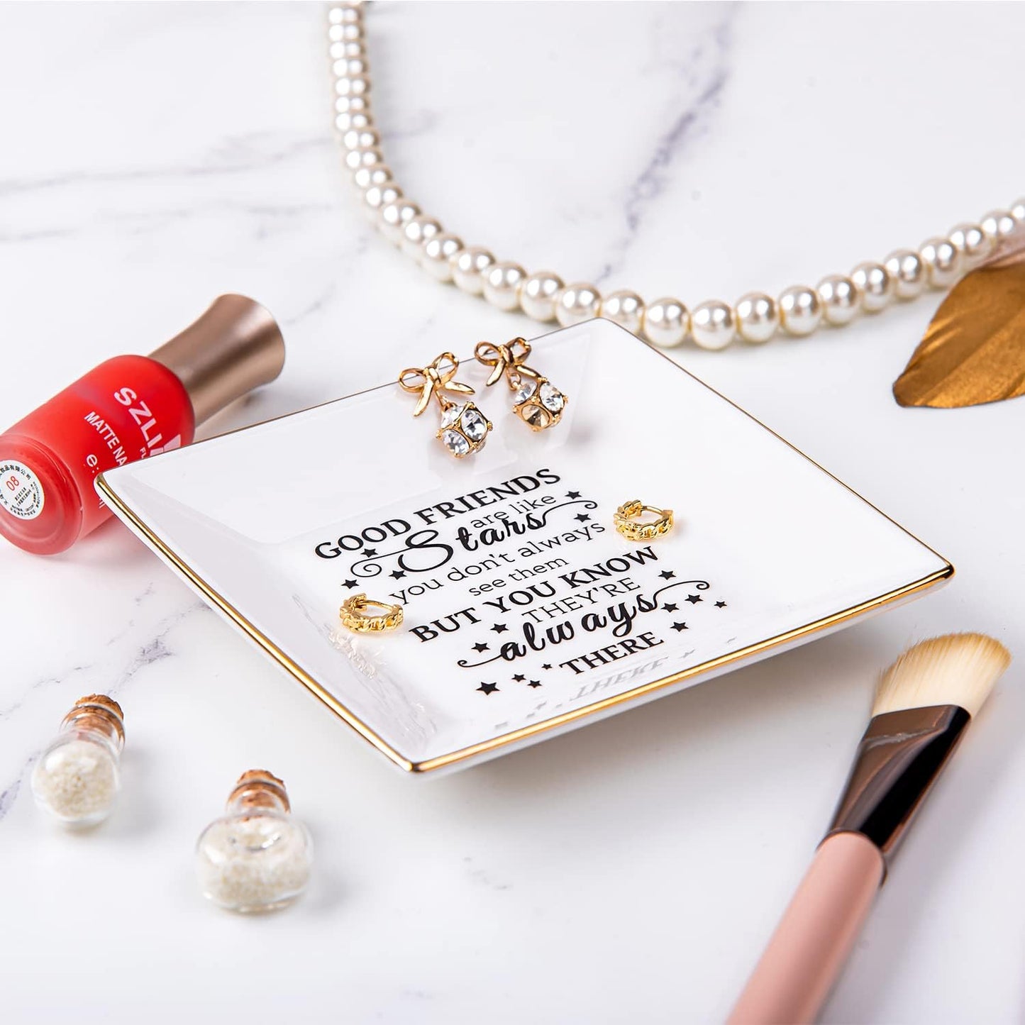 Plato cerámica para anillos y joyería regalo amigas
