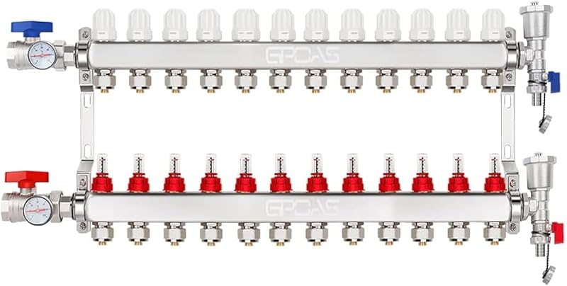 Colector calefacción suelo radiante PEX acero inox
