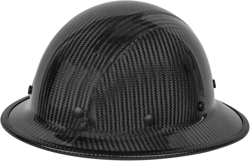 Casco fibra carbono ala completa OSHA ANSI hombre con