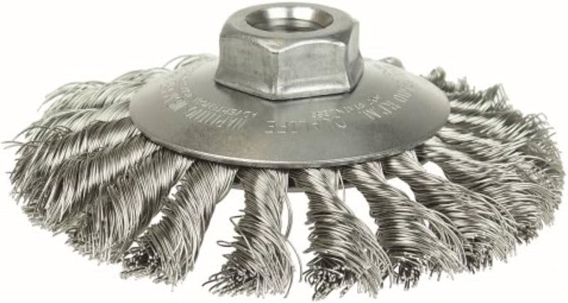 Cepillo biselado alambre nudo 4-1/2pulg acero inox 302