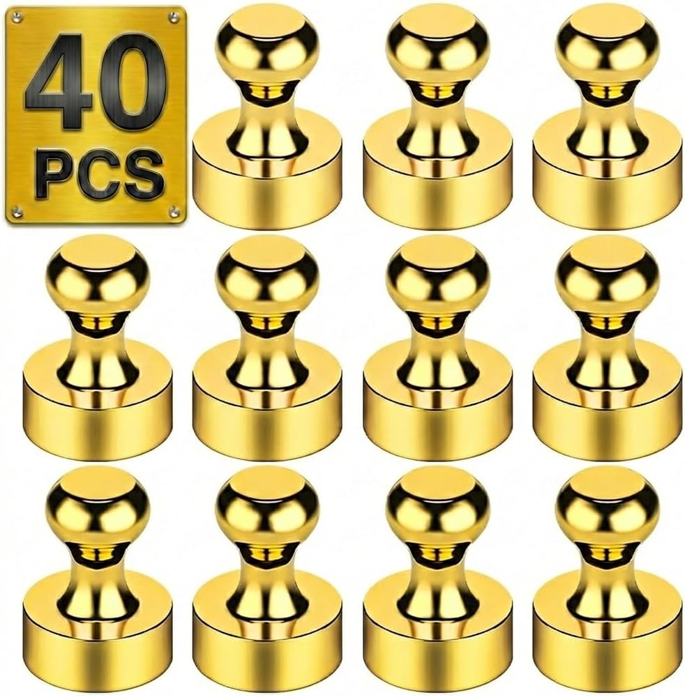 40 Imanes magnéticos dorados multiusos para cocina oficina