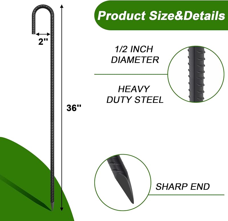Estacas tienda 36" anclaje metal chisel 10 pzas
