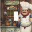 Placa interruptor luz retro dibujos animados chef gordo