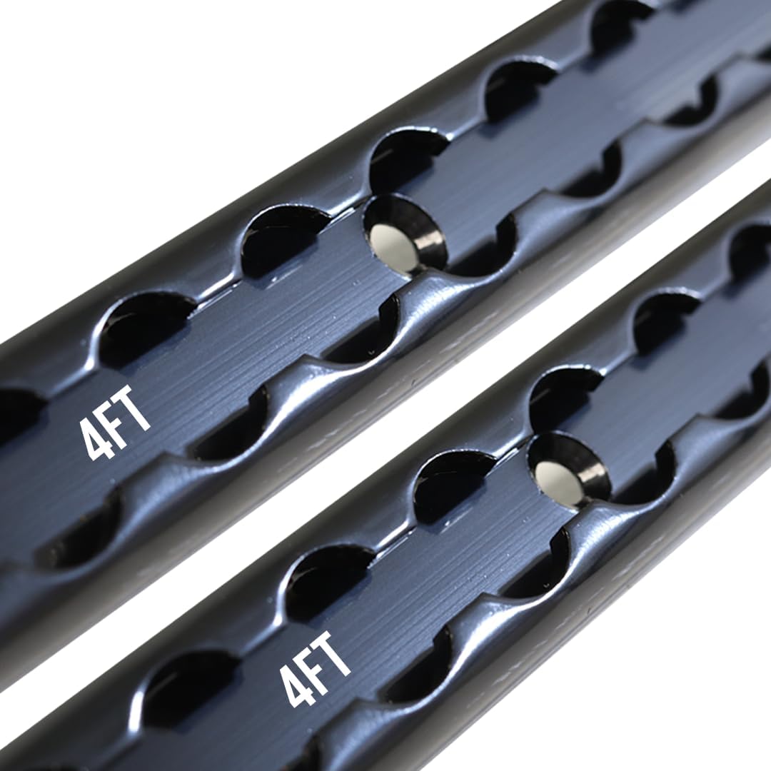 2 Rieles L anodizados negros 4ft para remolque y camiones