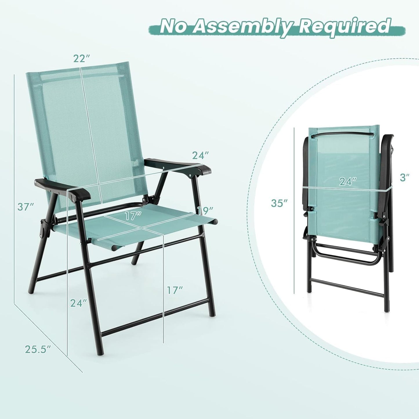 2 Sillas plegables bandolera tela patio jardín