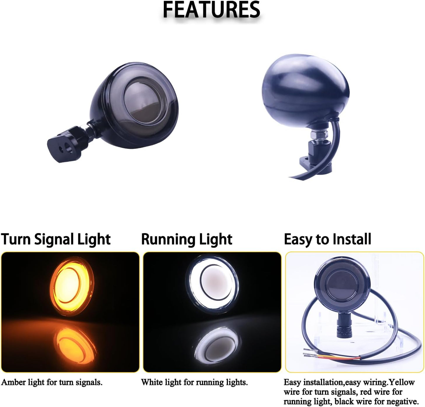 Luces LED ahumadas Switchback para motocicleta Dyna