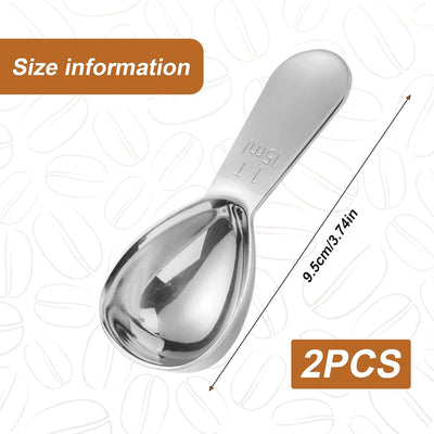 2 Cucharas Medidor Acero Inox 304 0.5oz para Café Molido
