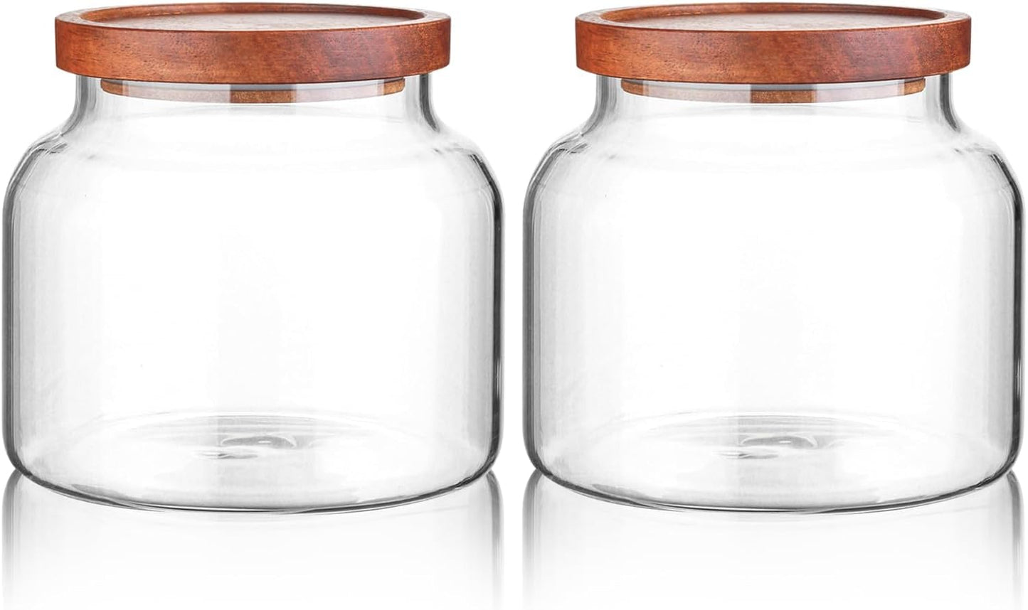 Recipiente vidrio hermético 47oz boca ancha para despensa