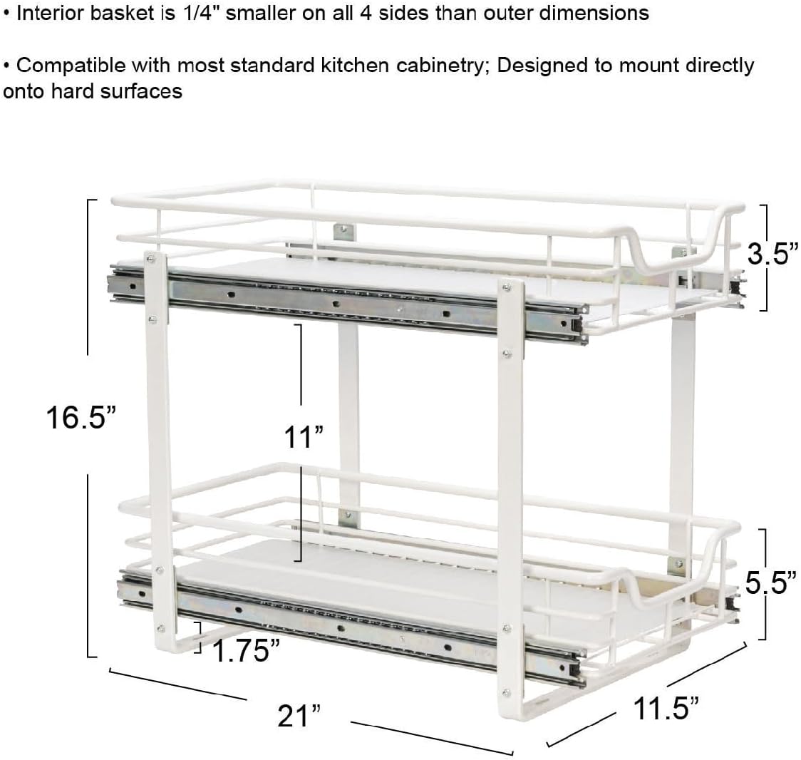 Organiz. gabinete extraíble 2 niveles 11.5"