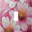 Placa interruptor decorativa con flores rosas y blancas