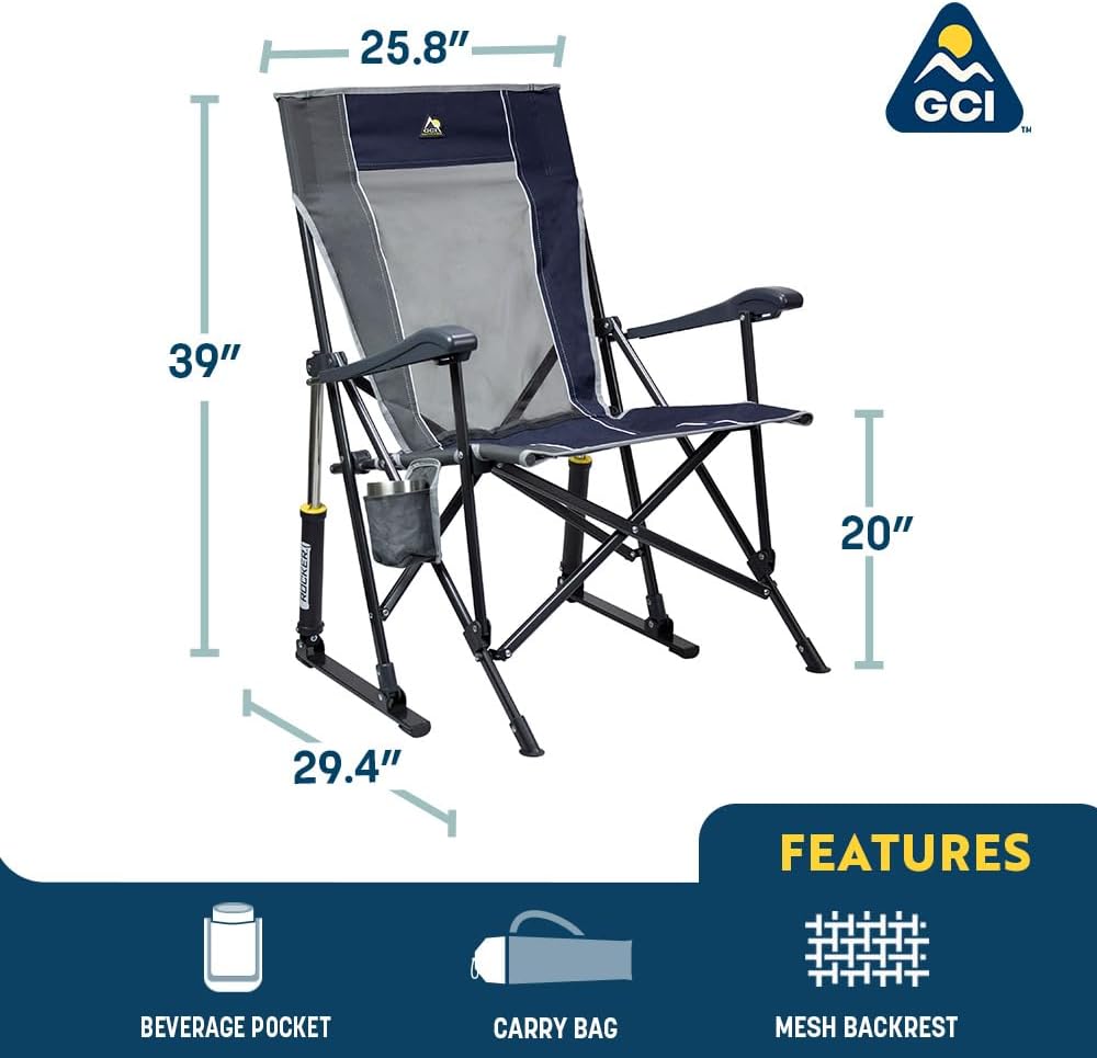 Mecedora plegable silla camping al aire libre color indigo