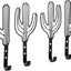 Ganchos decorativos metal negro forma cactus estilo suroeste set 4