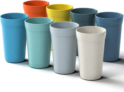 Set 8 Tazas 20oz Irrompibles Sin BPA para Microondas
