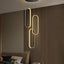 Lámpara araña LED regulable 59" sala comedor cocina negra