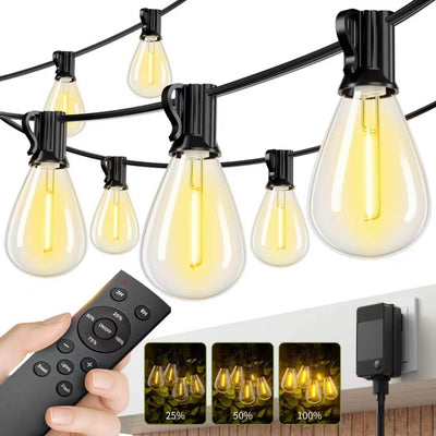Tira luces LED exteriores 99ft control remoto 351 bombillas 2700K