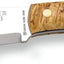 Cuchillo Nessmuk S132 hoja Sandvik 14C28N mango abedul funda cuero