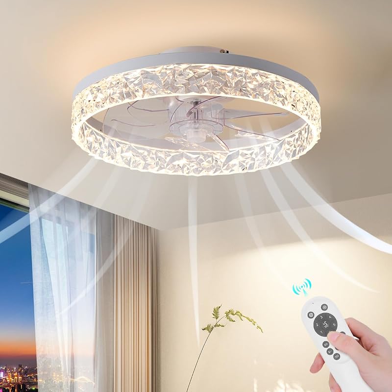 Ventilador techo con luz 15.7" reversible silencioso