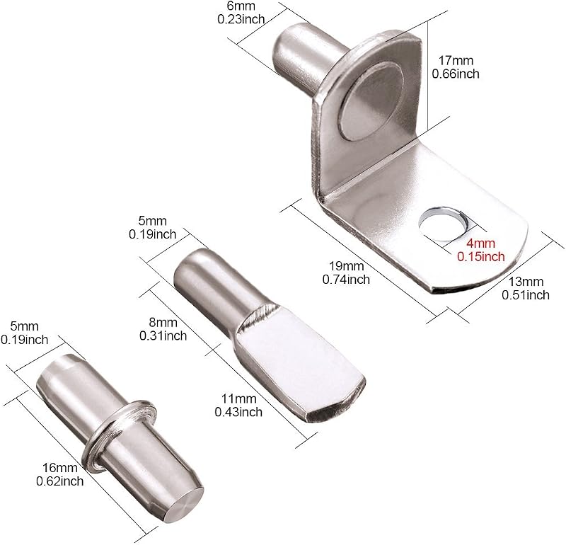 Kit 110 Pines Estante Chapado Níquel Soporte Muebles