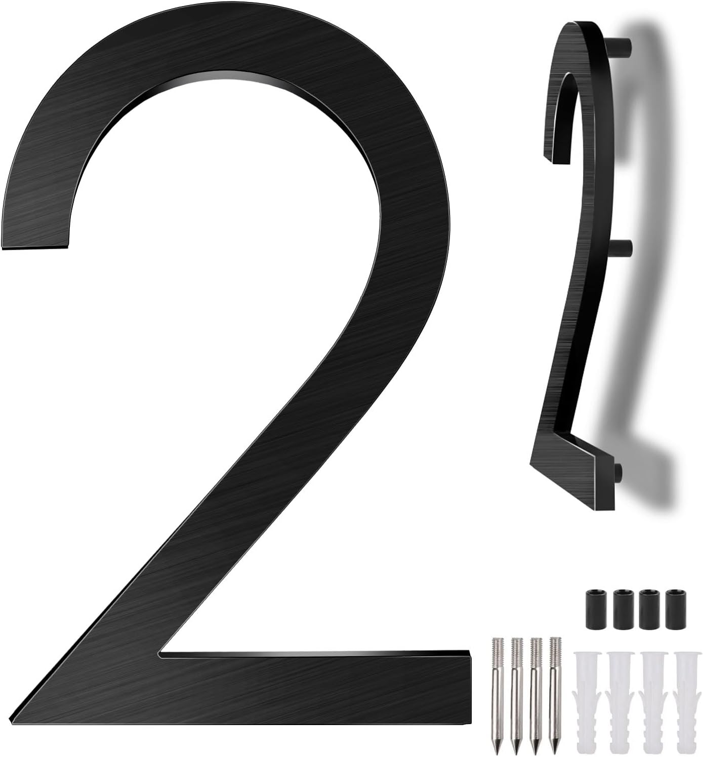 Número de casa 12pulg acero negro mate 2