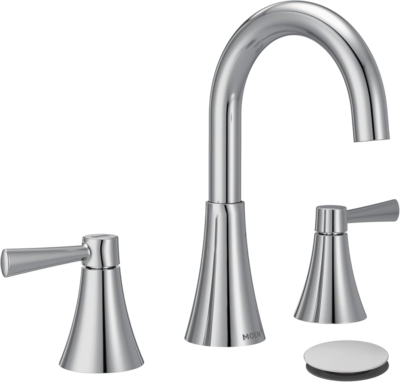 Grifo lavabo baño 2 manijas 3 agujeros cromo con kit drenaje